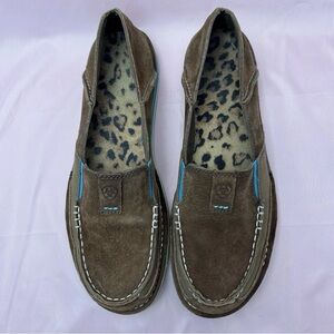Ariat Brown Leather Cozy Casual Loafers Sz 11B Western